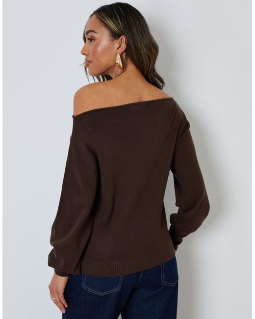 Threadbare Multicolor Soft Slash Neck Jumper