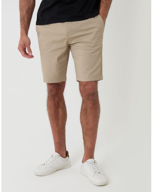 Threadbare Blue Regular Fit Elasticated Waist Stretch Chino Shorts for men