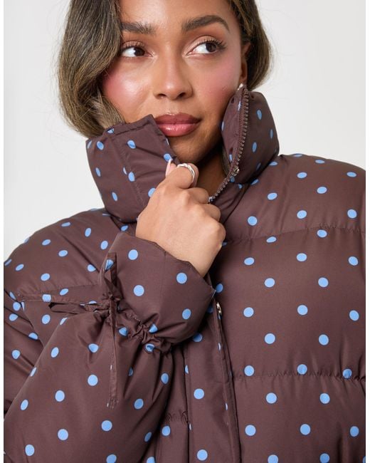 Threadbare Purple Funnel Neck Puffer Coat