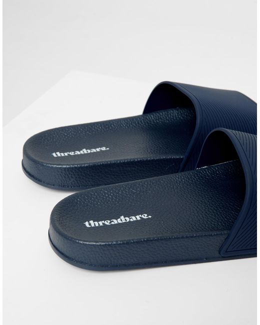 Threadbare Blue Sliders for men
