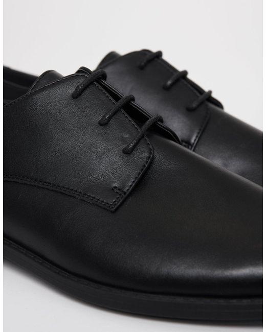 Threadbare Black Derby Shoes for men