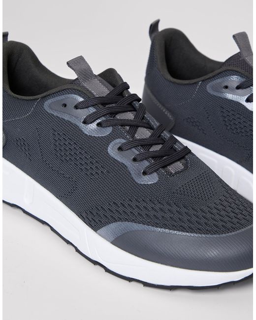 Threadbare Blue Textured Slip On Trainers for men