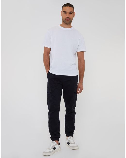 Threadbare Blue Jogger Style Cargo Trousers for men