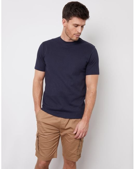 Threadbare Blue Textured T-Shirt for men