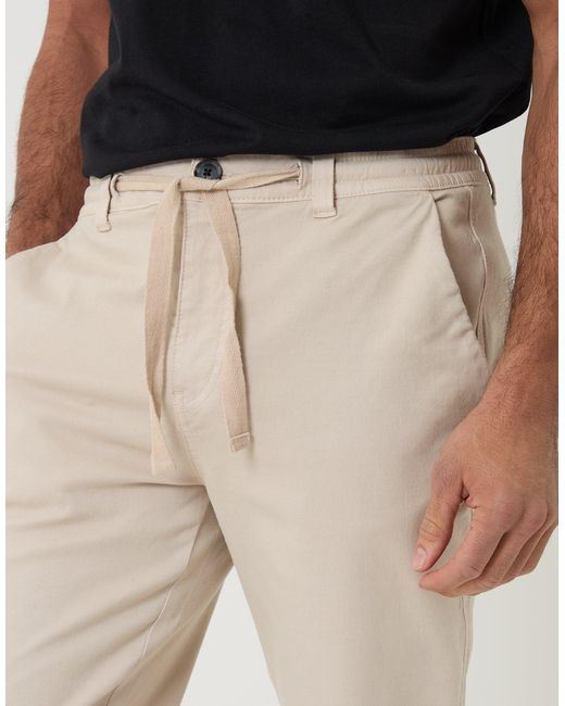 Threadbare Natural Elasticated Waist Chino Trousers for men
