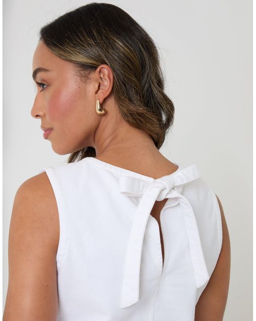 Threadbare White Denim Tie-Back Shell Top