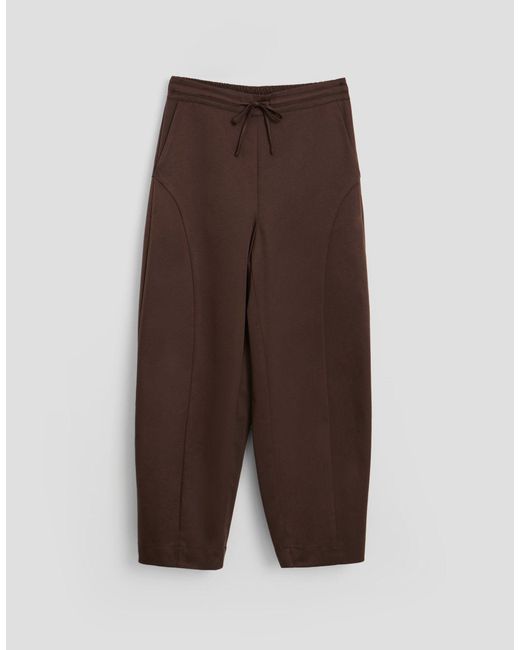 Threadbare Red Curved Seam Barrel Leg Trousers