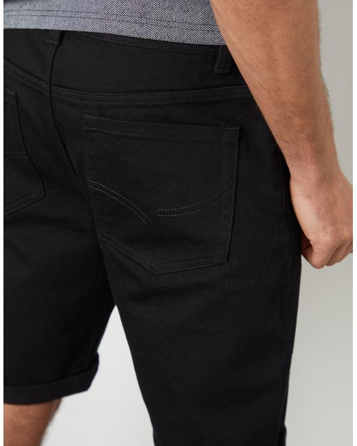 Threadbare Black Denim Shorts for men