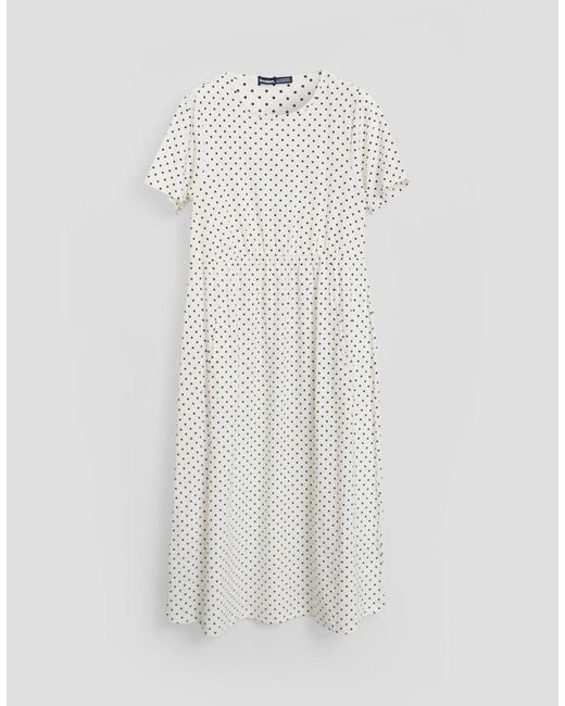 Threadbare White Pure Cotton Midi Smock Dress With Pockets