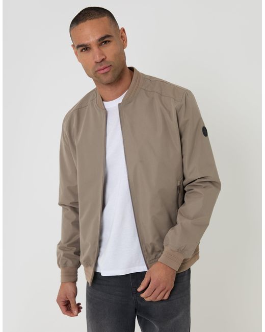 Threadbare Gray Showerproof Classic Bomber Jacket for men