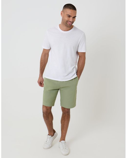 Threadbare Green Regular Fit Elasticated Waist Stretch Chino Shorts for men