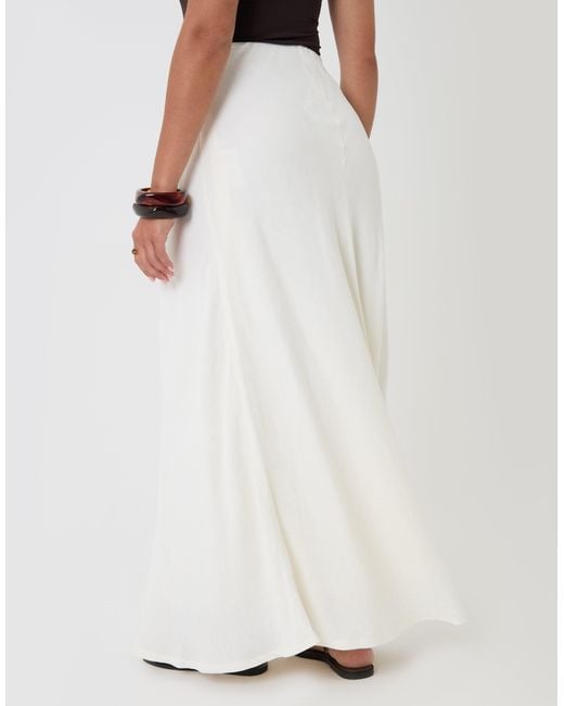 Threadbare White Tie Sash Midi Skirt