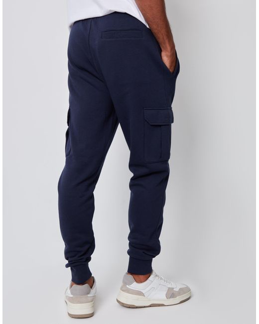Threadbare Blue Cargo Style Joggers for men