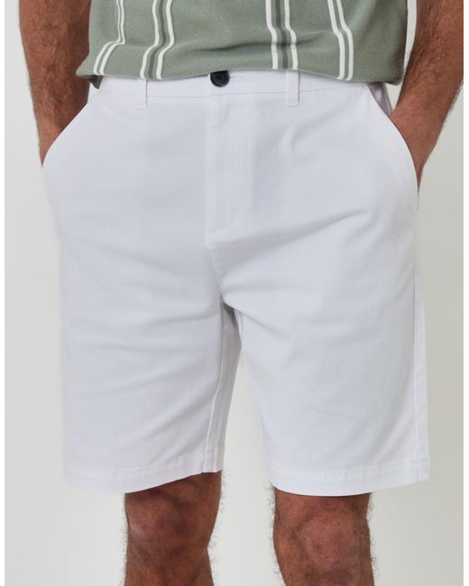 Threadbare Green Regular Fit Stretch 3 Pocket Chino Shorts for men