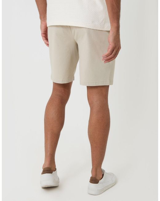 Threadbare White Regular Fit Stretch Chino Shorts for men