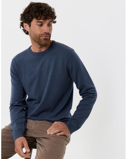 Threadbare Blue Jersey Crew Neck Jumper for men