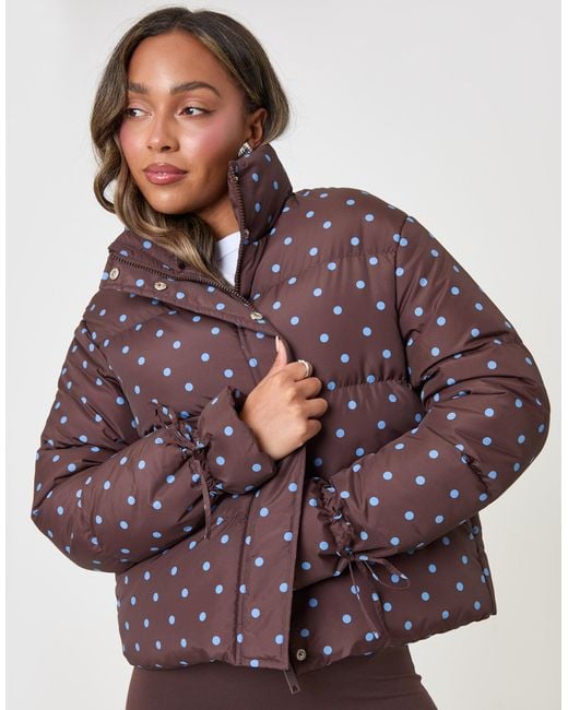 Threadbare Purple Funnel Neck Puffer Coat