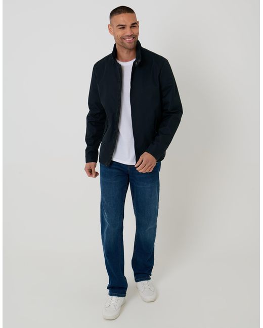 Threadbare Black Showerproof Zip Up Harrington Jacket for men
