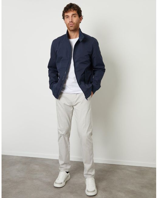 Threadbare Blue Zip Up Harrington Jacket for men