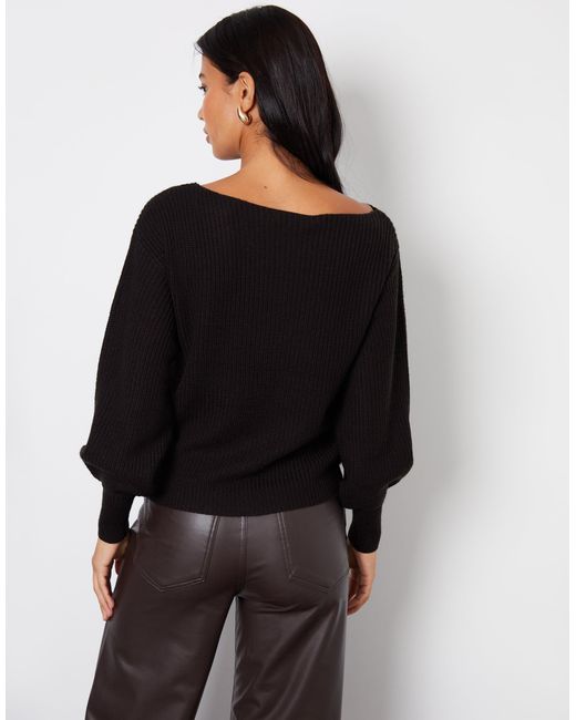 Threadbare Black 2 Pack Soft Slash Neck Jumpers