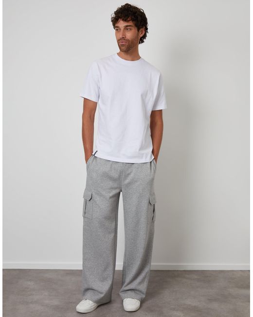 Threadbare Gray Wide Leg Cargo Joggers for men