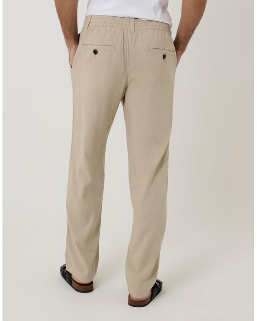 Threadbare Natural Linen Blend Trousers for men