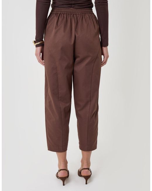 Threadbare Red Curved Seam Barrel Leg Trousers
