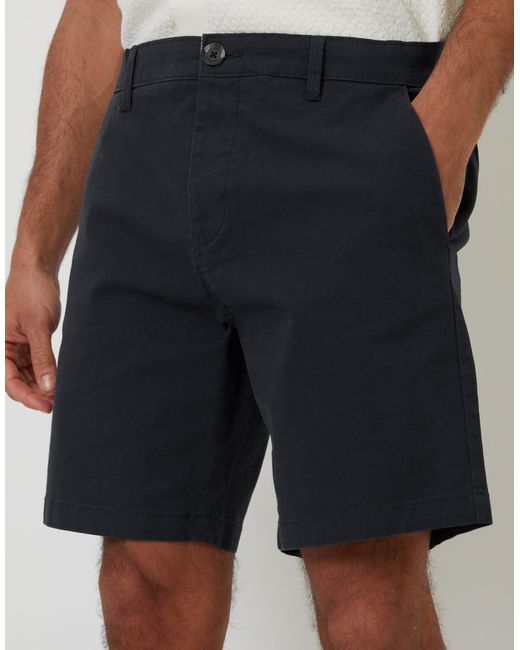 Threadbare Blue Regular Fit Stretch Chino Shorts for men