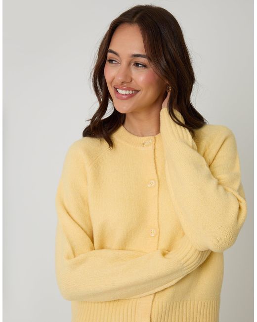 Threadbare Yellow Button Up Knitted Cardigan