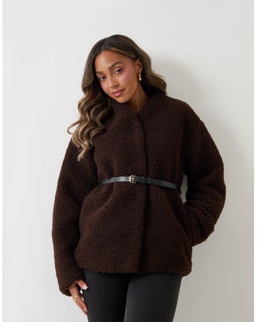 Threadbare Black Borg Belted Wrap Jacket