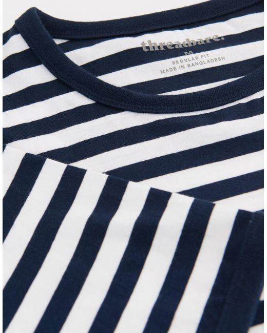 Threadbare Blue 2 Pack Cotton Ringer T-Shirts for men