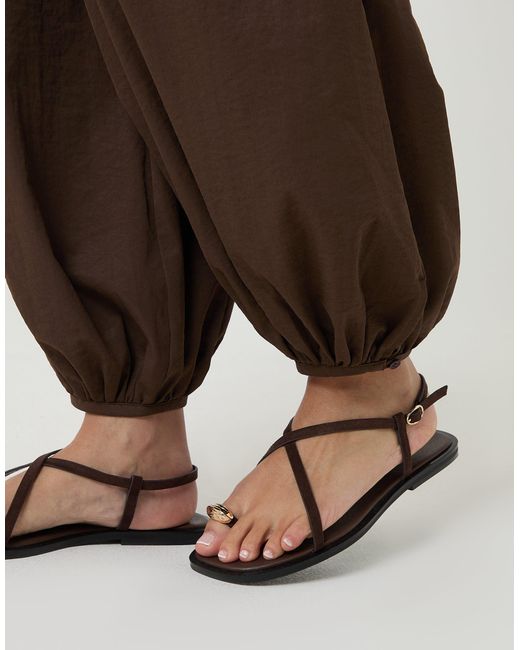 Threadbare White Balloon Trousers With Pockets