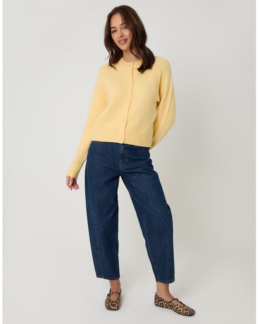 Threadbare Yellow Button Up Knitted Cardigan