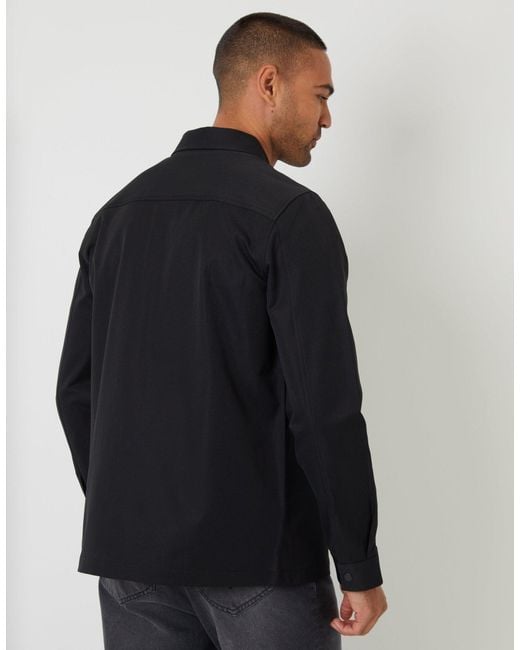 Threadbare Blue Cargo Pocket Shacket for men