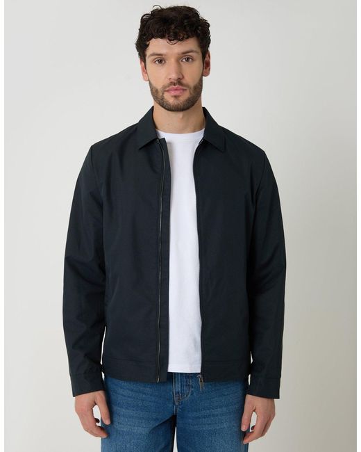 Threadbare Blue Showerproof Lightweight Collared Zip Through Jacket for men