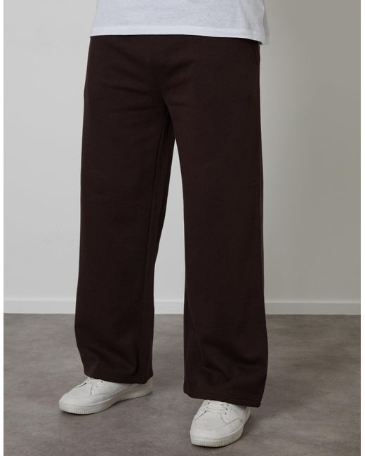 Threadbare Brown Wide Leg Joggers for men