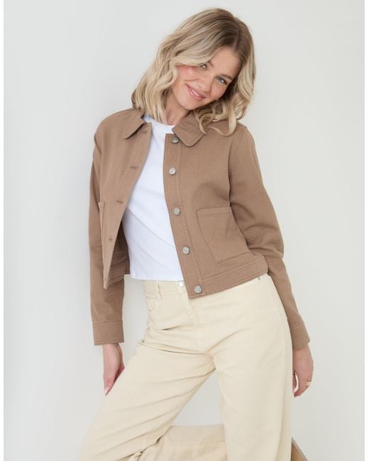 Threadbare Natural Denim Jacket With Patch Pockets