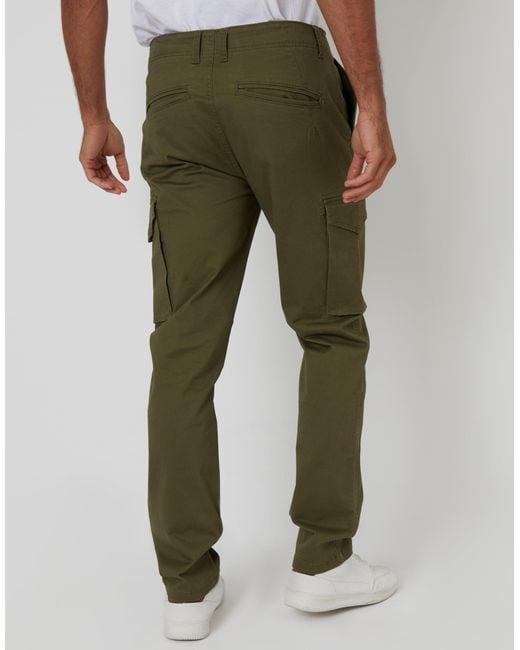 Threadbare Green Slim Fit Cargo Style Trouser for men