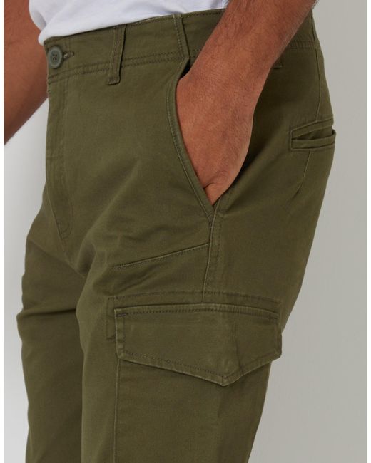 Threadbare Green Slim Fit Cargo Style Trouser for men