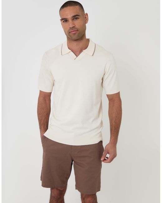 Threadbare Brown Regular Fit Stretch Chino Shorts for men