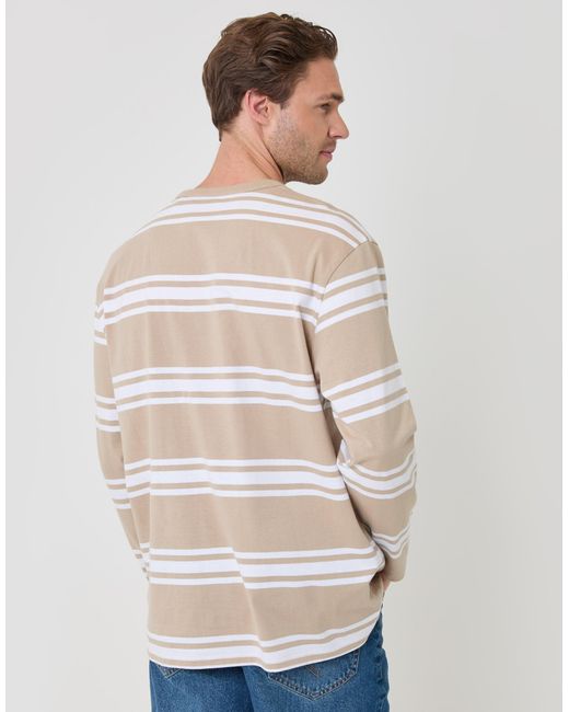 Threadbare Blue Cotton Jersey Long Sleeve T-Shirt for men