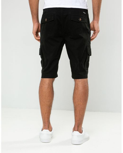 Threadbare Black Cargo Shorts for men