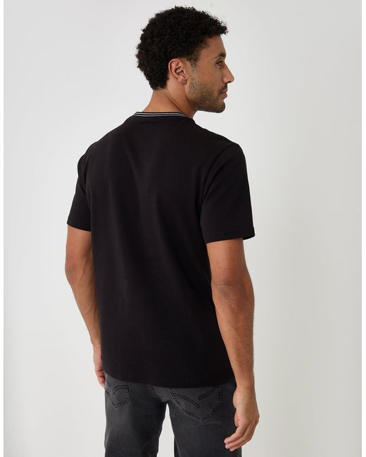 Threadbare Black Cotton Crew Neck Script T-Shirt for men