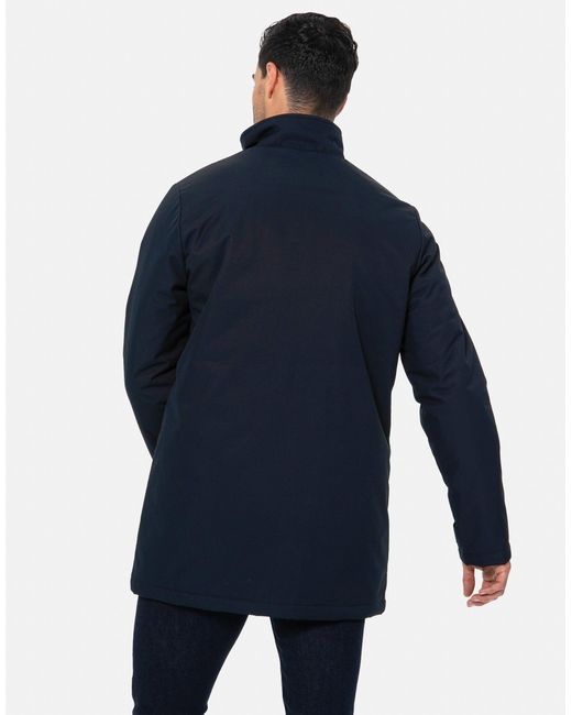 Threadbare Blue Funnel Neck Lightweight Mac for men