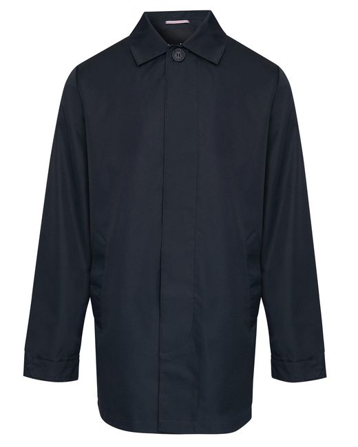 Threadbare Blue Showerproof Longline Mac for men