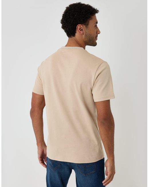 Threadbare Natural Cotton Crew Neck Script T-Shirt for men