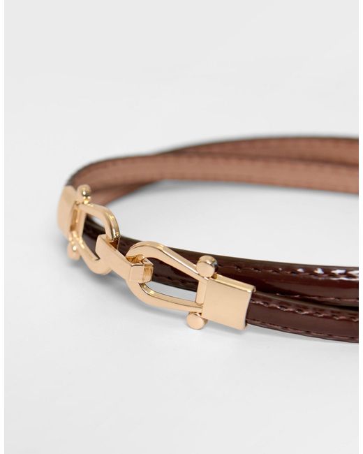 Threadbare Brown Faux Leather Belt With Horsebit Buckle