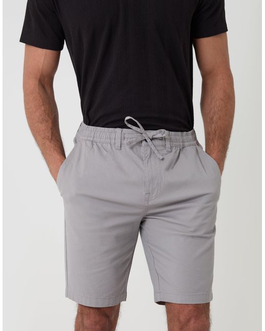 Threadbare Black Regular Fit Elasticated Waist Stretch Chino Shorts for men