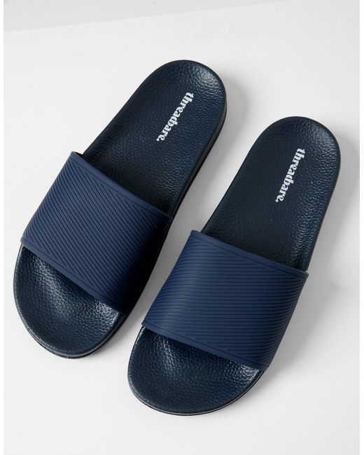 Threadbare Blue Sliders for men
