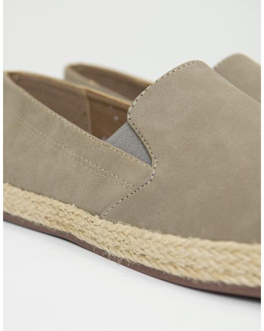 Threadbare White Faux Suede Slip On Espadrilles for men